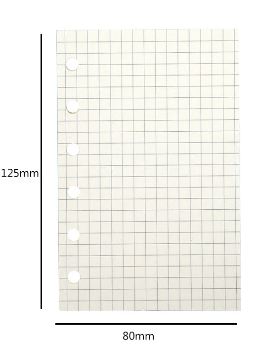 A7 6Holes Loose Leaf Notebook Refill Spiral Binder Inner Page Weekly Monthly To Do Line Dot Grid Inside Paper Stationery