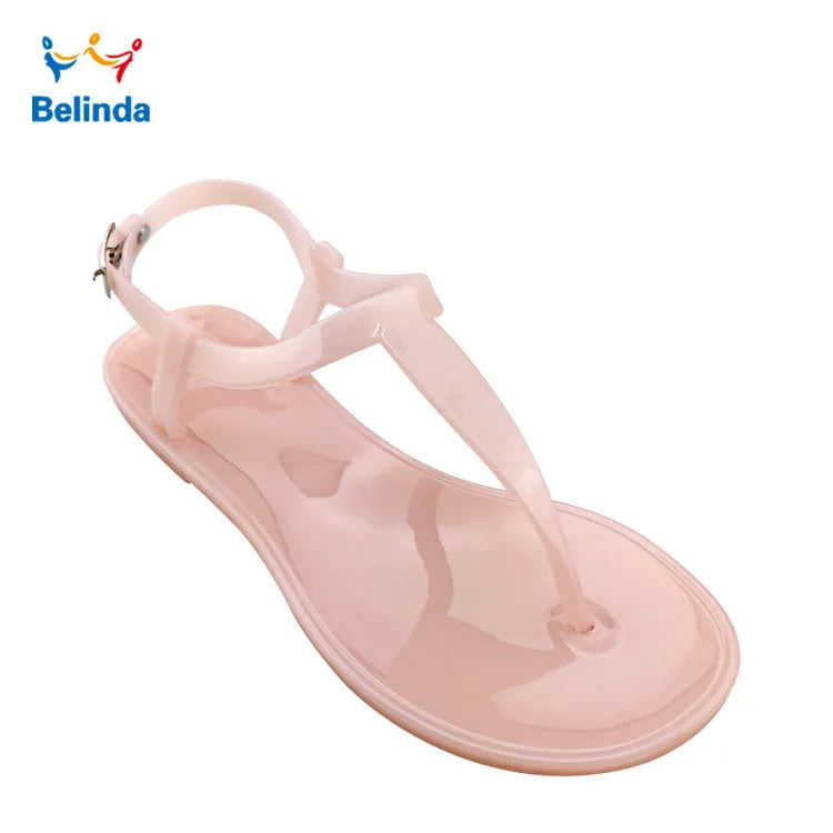 Summer Women's Jelly Sandals PVC Flat Bottom Outdoor Beach Casual Crystal Sandals Women Sandalias Womenshoes Zapatos De Mujer