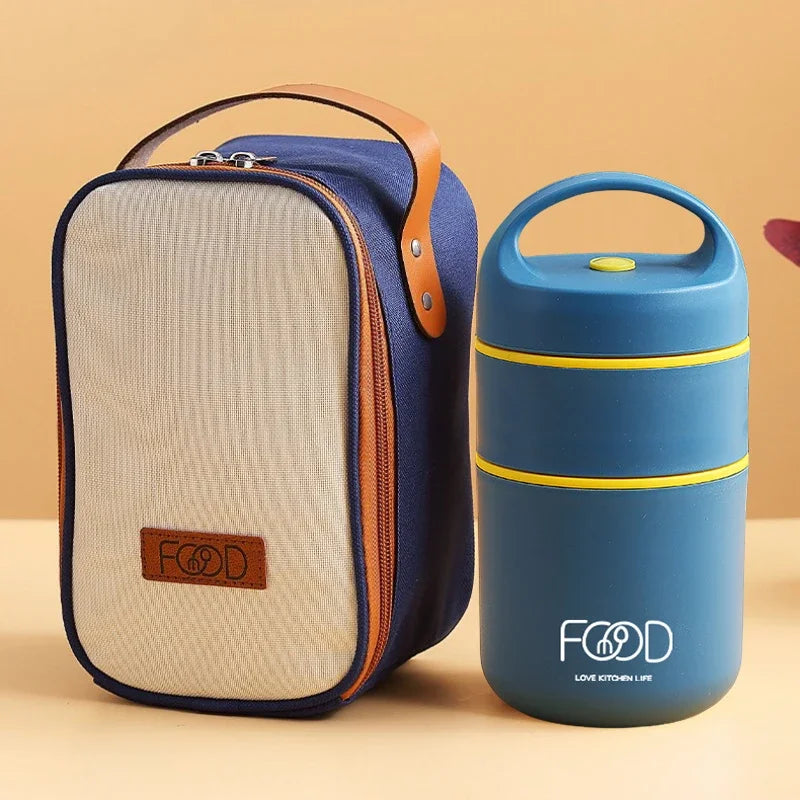 Vacuum Thermal Lunch Box Stainless Steel Insulated Lunch Bag Food Warmer Soup Cup Thermos Containers Lunch Box for Kids Tupper