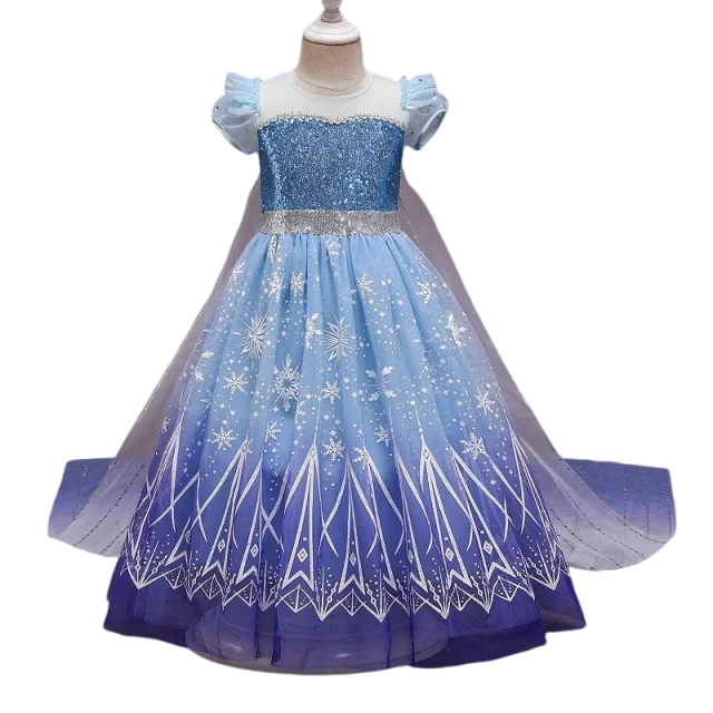 Anna Elsa Princess Girls Dress Up Winter Snow Queen Costume Carnival Party Halloween Kids Carnival Birthday Party Clothes