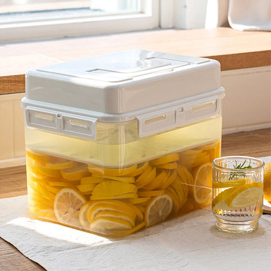 4/5L Pickle Jar with Press Plate Leakproof Kitchen Organizer Bins For Gherkin Sauerkraut Olive And Kimchi Storage Container
