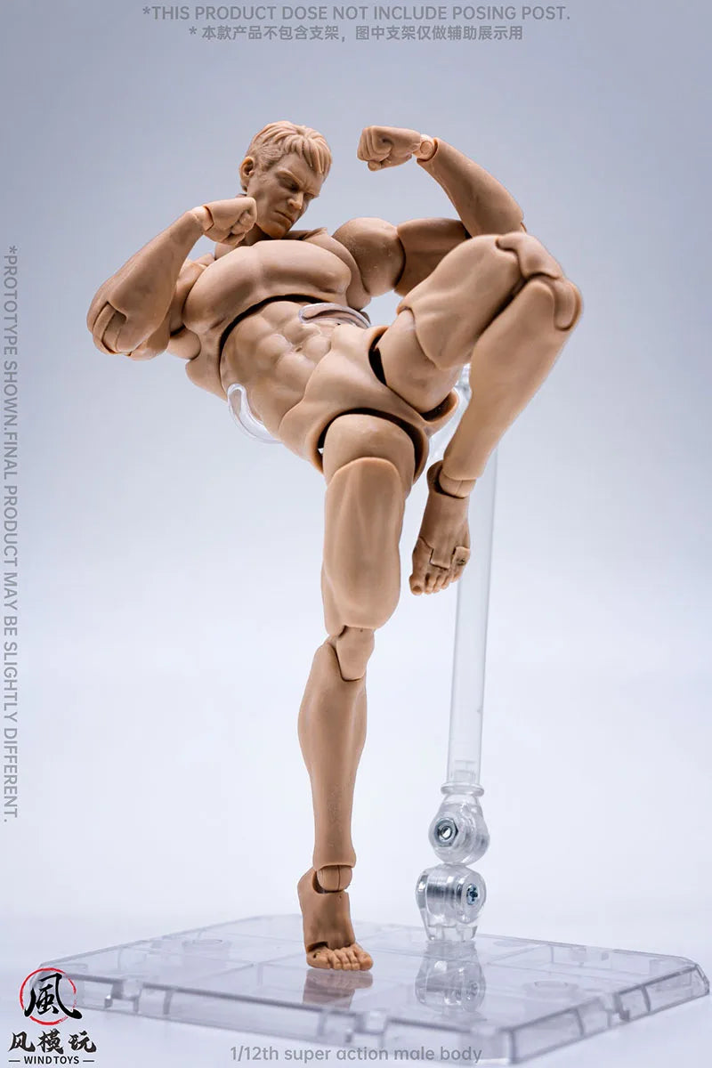 Wind Toys 1/12 Scale Male Super Flexible Joint Body 16cm Male Soldier White Yellow Black Articulated Action Figure Doll Model