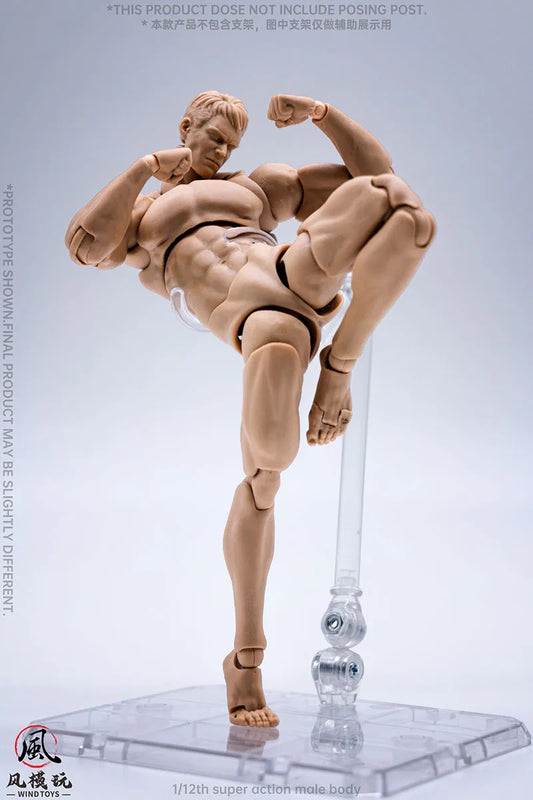 Wind Toys 1/12 Scale Male Super Flexible Joint Body 16cm Male Soldier White Yellow Black Articulated Action Figure Doll Model