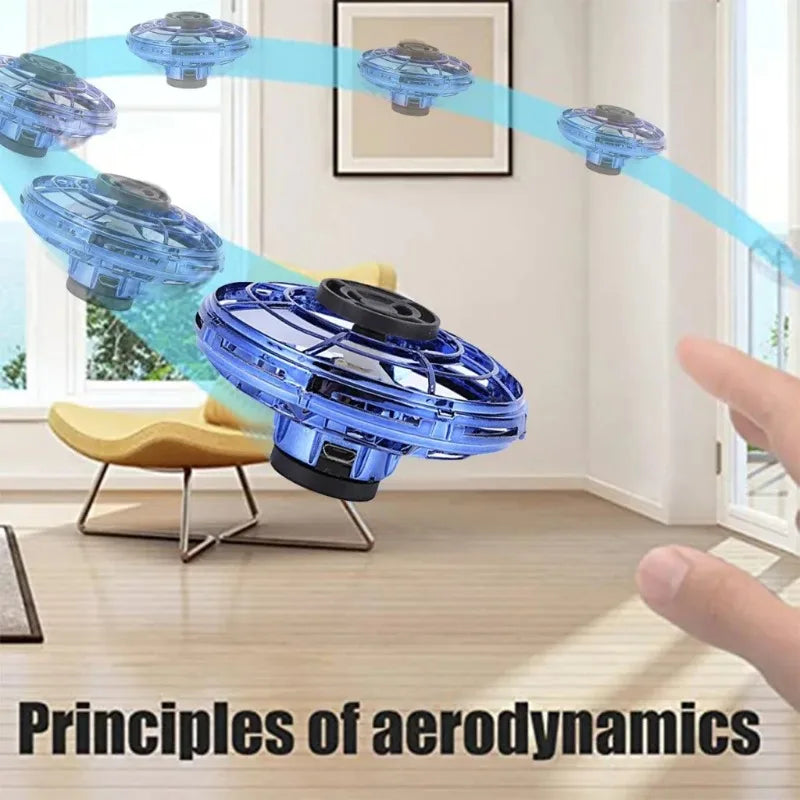 Rechargeable LED Blue Rotating Hover Flying Ball Toy Magic Hand Controlled UFO Induction Levitation Ball Kids Boys Girls Indoor