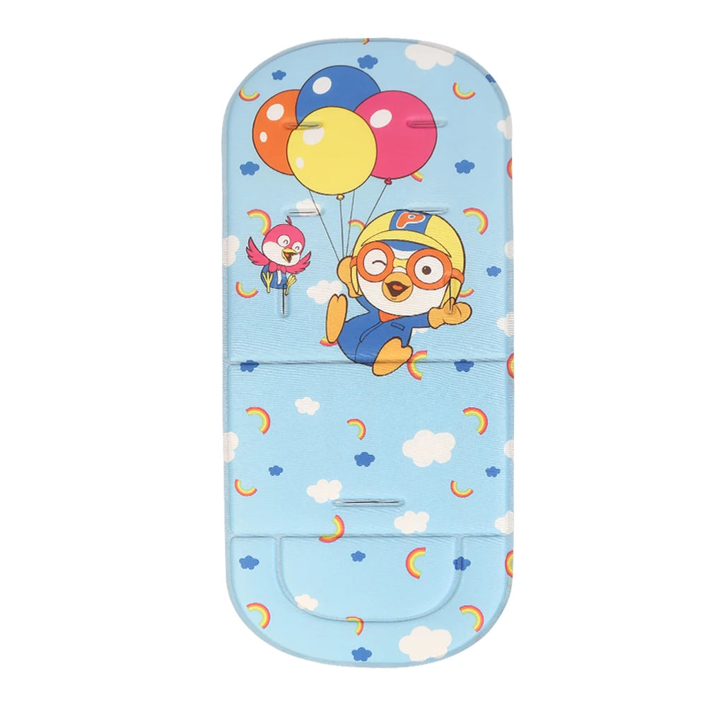 Stroller Cushion Summer Cartoon Seat Pad All-Season Universal Thin Pushchair Pad High Chair Seat Cushion With Back Support