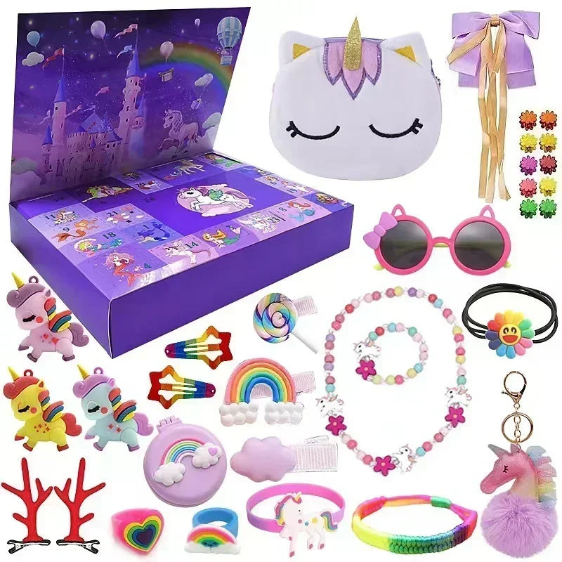Princess Pretend Makeup Advent Calendar – 24-Day Unicorn & Mermaid Jewelry Box