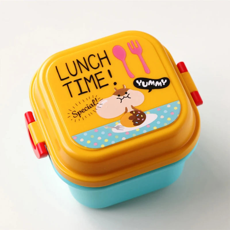 Cartoon Healthy Plastic Lunch Box Microwave Oven Lunch Bento Boxes Kid Lunchbox