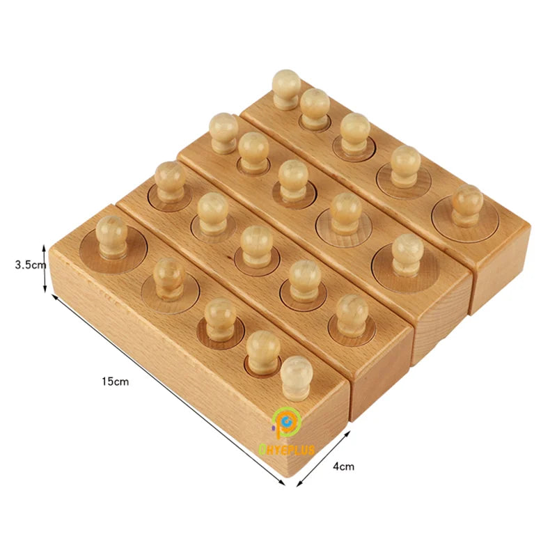 Cylinder Block Set Montessori Sensory Materials for Kids Visual Sense Experience Early Educational Equipment Learning Activities
