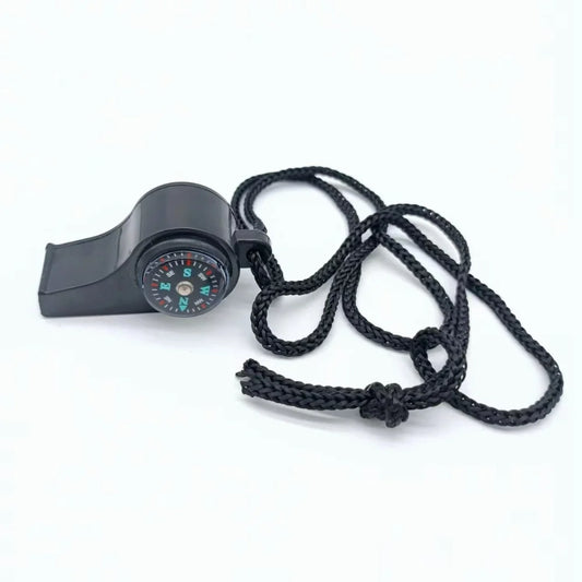 3in1 outdoor emergency whistle with compass, thermometer, outdoor whistle, convenient to carry suitable for camping and hiking