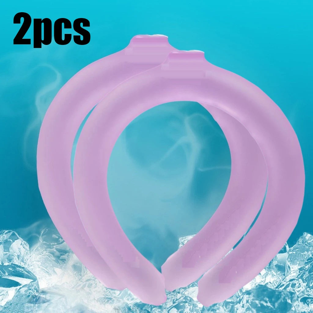 Summer Neck Cooling Ring Portable Reusable Neck Massager Cool Neck Ring Sunstroke Prevention Fitness Fishing Cycling Travel Ice