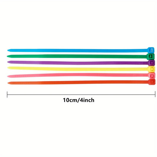 500/300/100pcs Colorful 4-Inch Nylon Zip Ties Ideal for Securing Cables Perfect for Use in Homes Gardens Garages And Workshops