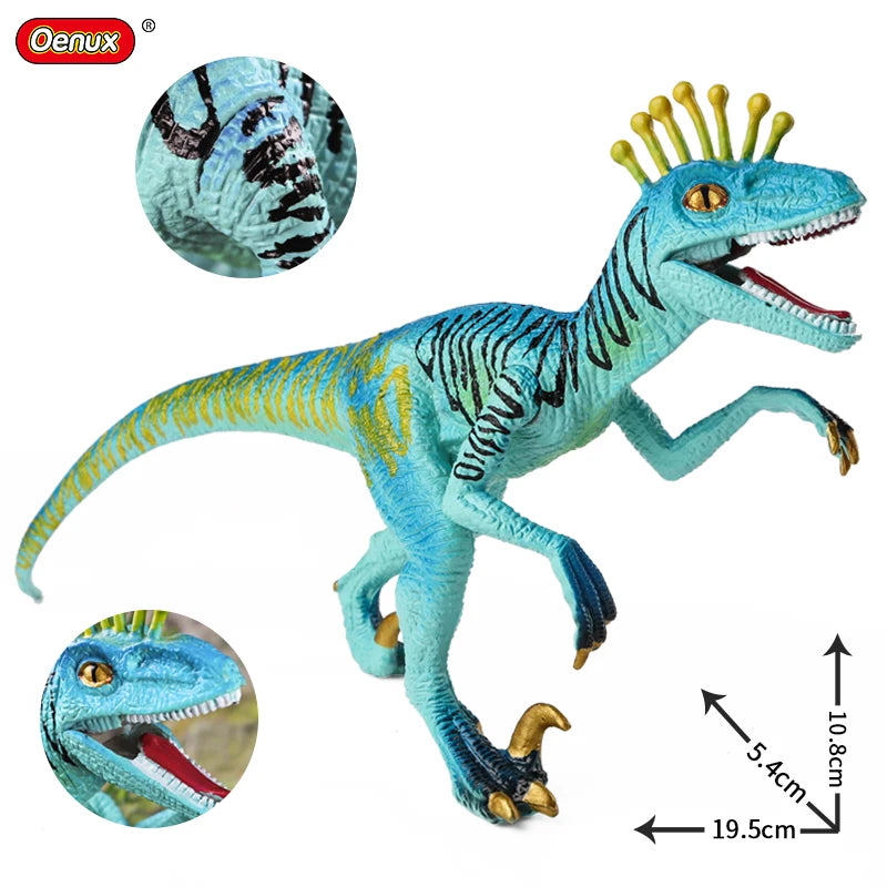 Oenux Jurassic Dinosaur Figurines T-Rex Velociraptor Spinosaurus Dilophosaurus Animal Model Action Figures Collection Kid Toy