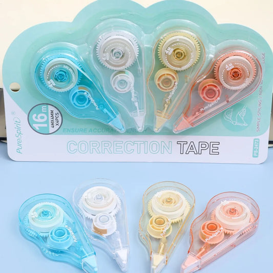 4/12pcs 13.1 Ft  Correction Tape Tear-Resistant Tape Bulk for School, Office, Note Taking, Journal(Tape Width 0.16in)