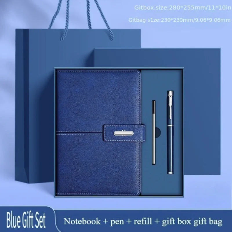 Vintage A5 Leather Notebook with Personalized Soft Cover Journal for Business Meetings College Life Ideal Gift Box Set