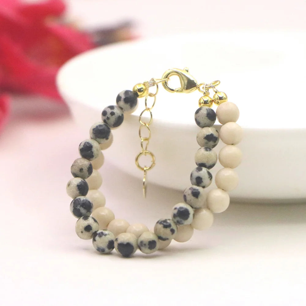Fashion Lovely Natural Stone Crystal Bracelet Baby Baptism Lobster Clasp Parts Yoga Christmas Wedding Girls Gift Jewelry Charm
