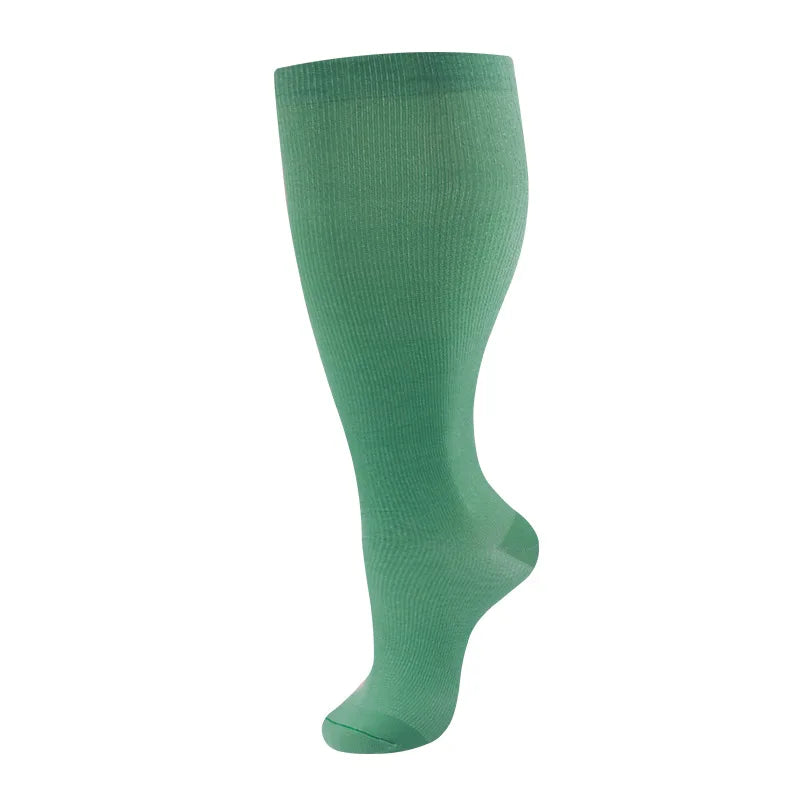 2XL-4XL Plus Size Compression Socks for Women Men 20-30 mmHg Wide Calf Extra Large Knee High Flight Sock for Circulation Support