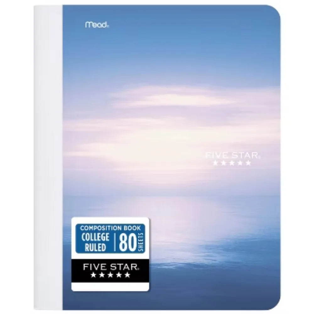 7.5" x 9.75" Sky College Ruled Composition Book, Rounded Corners, 100 Sheets Flexible Cover Notebook for School