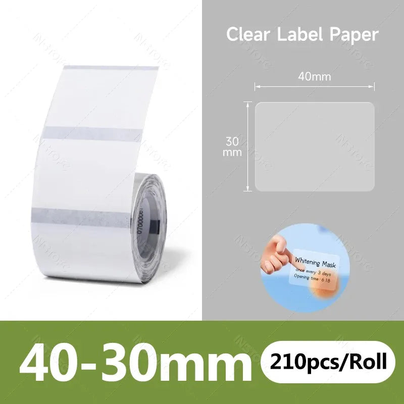 Niimbot Official Label Paper Roll Round White Transparent Sticker Paper Rolls for B21 B1 B203 Label Machine Printer