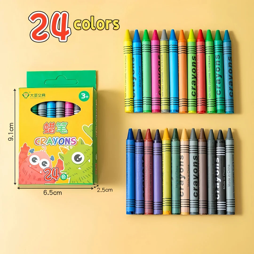 8/12/24Pcs Children's Art Painting Colored Crayons, Oil Pastels, Children's Non-Messy Hand Art Supplies for Kindergarten