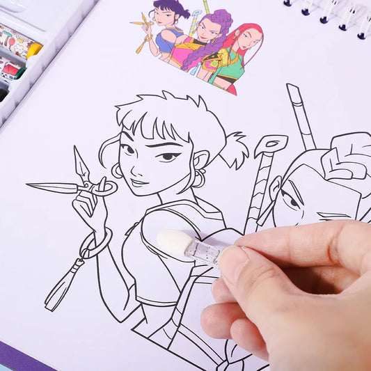 Demon Hunters Purple Singing Queen Coloring Book for Kids - Kpop Theme Safe Painting & Doodle Book