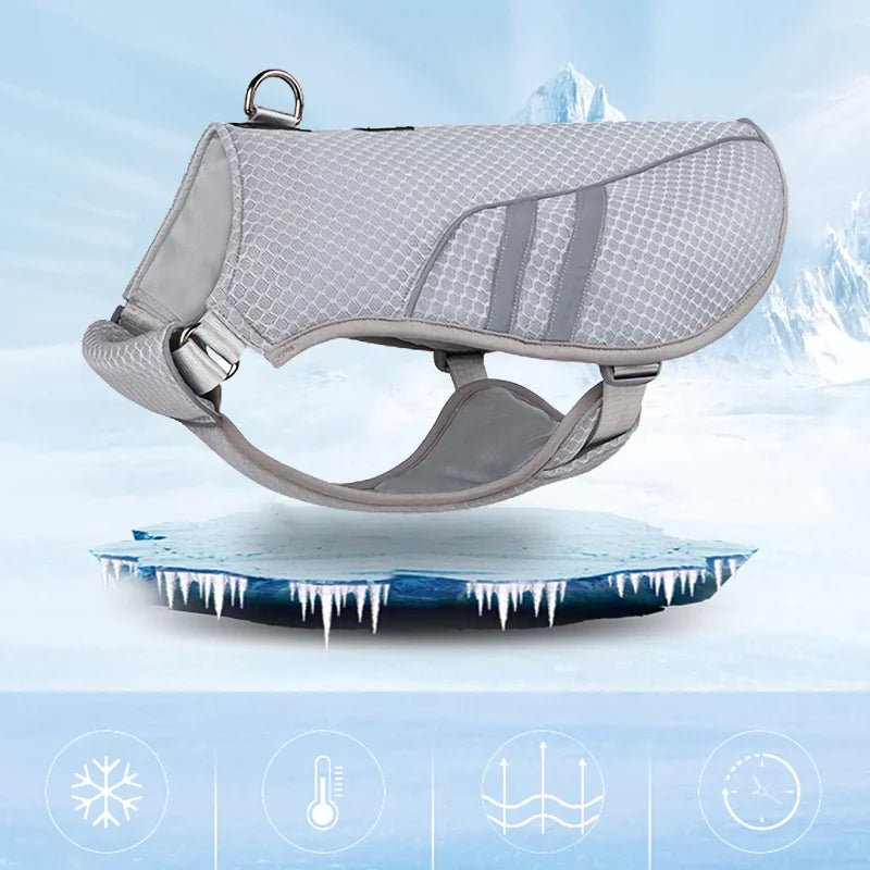 Dog Cooling Harness Clothes Summer Outdoors Breathable Pet Vest Reflective Rapid Cooling Jacket For Small Large Dog Accessories
