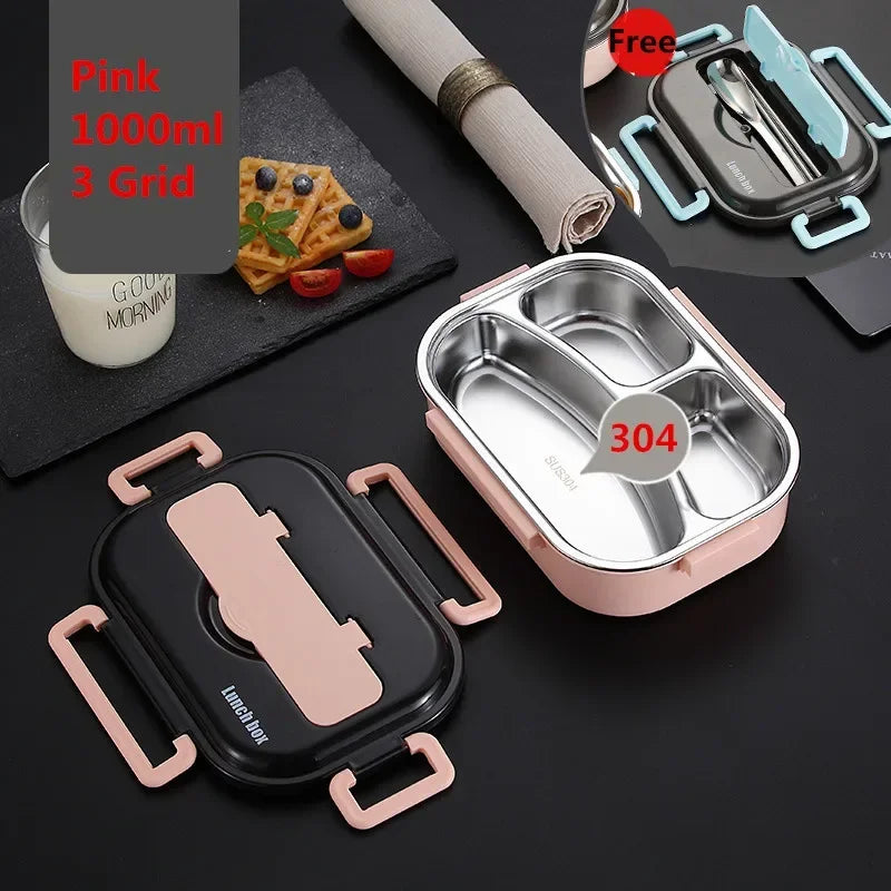 Japanese Kids thermal Lunch Box 304 stainless steel Bento Tableware Compartment Microwave Container Box Thermos for Food