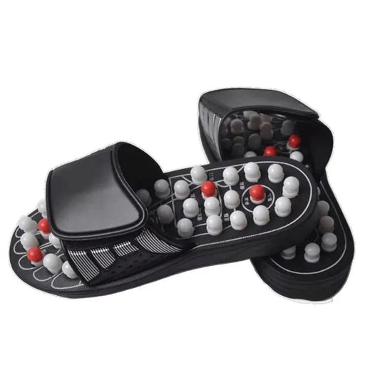 HTMCK Unisex Acupoint Massage Slippers Chinese Acupressure Health Care Rotating Foot Massager Shoes for Home Comfort Flop