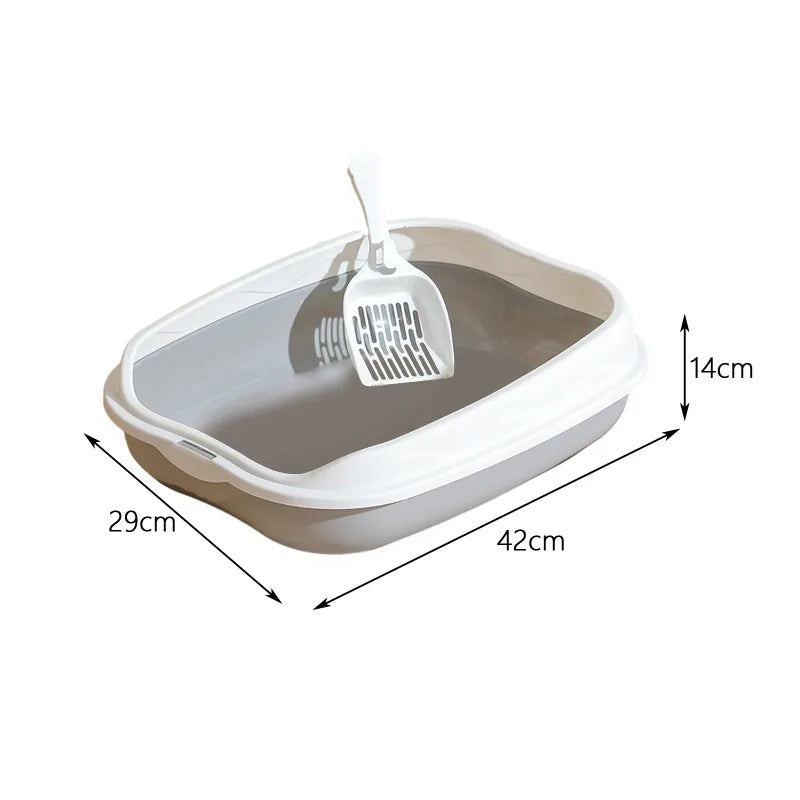 Semi-enclosed Litter Box Spatter-proof Cat Toilet Large Kitten Cleaning Supplies Large Cat Poop Bowl Pet Bupplies
