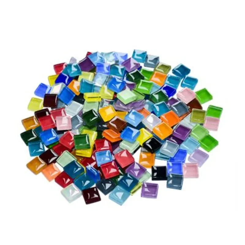 Square Glass Mosaic Tiles – 450pc 10mm Craft Tiles for Mosaic Art Projects