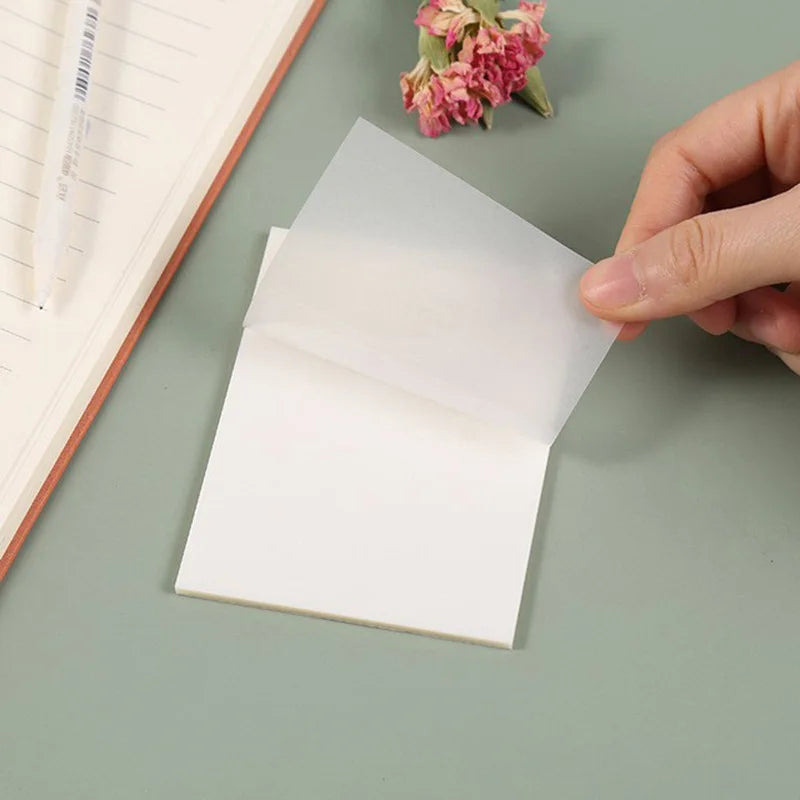 50pcs Transparent Waterproof Posted It Sticky Note Pads Notepads Posits For School Student Stationery Office Supplies 70mmx95mm