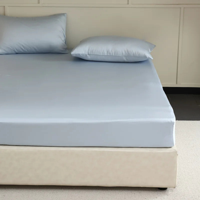 Mulberry Silk Fitted Bed Sheet with Elastic Bands Luxury Mattress Cover Single Double King Queen Size Bed Cover 100/140/200/220