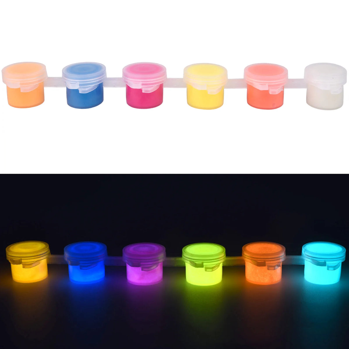 6Colors Acrylic Fluorescent Paint Glow In Dark DIY Painting Art Materials Arts Crafts Painting Tool DIY Graffiti Acrylic Pigment