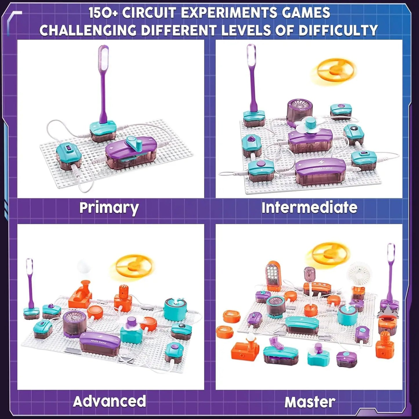 STEM Science Experiment Set for Kids - Electronic Building Blocks Physics Circuit Experiment Toys for Education And Learning