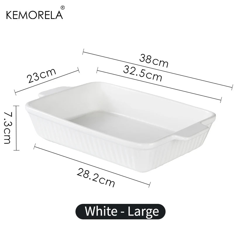1PC Ceramic Baking Dish, Available in 3 Sizes Lasagna Pan Deep for Oven, with Handles,Oven Safe and Durable Bakeware for Lasagna