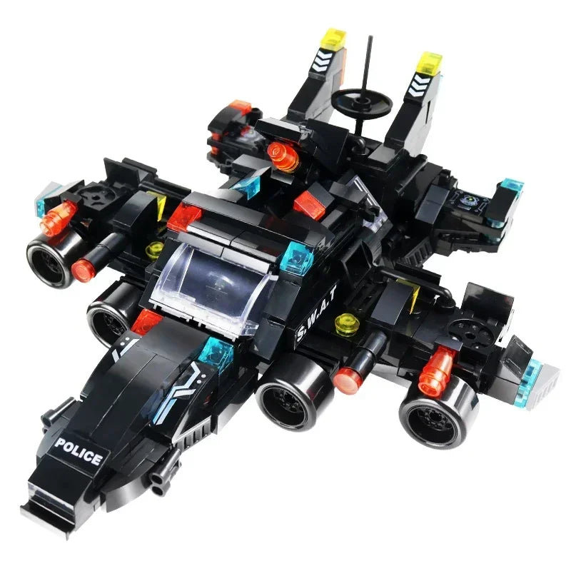 8in1 SWAT Police Station Command Truck Model Building Blocks City Helicopter Bricks Kit Educational Toys for Children