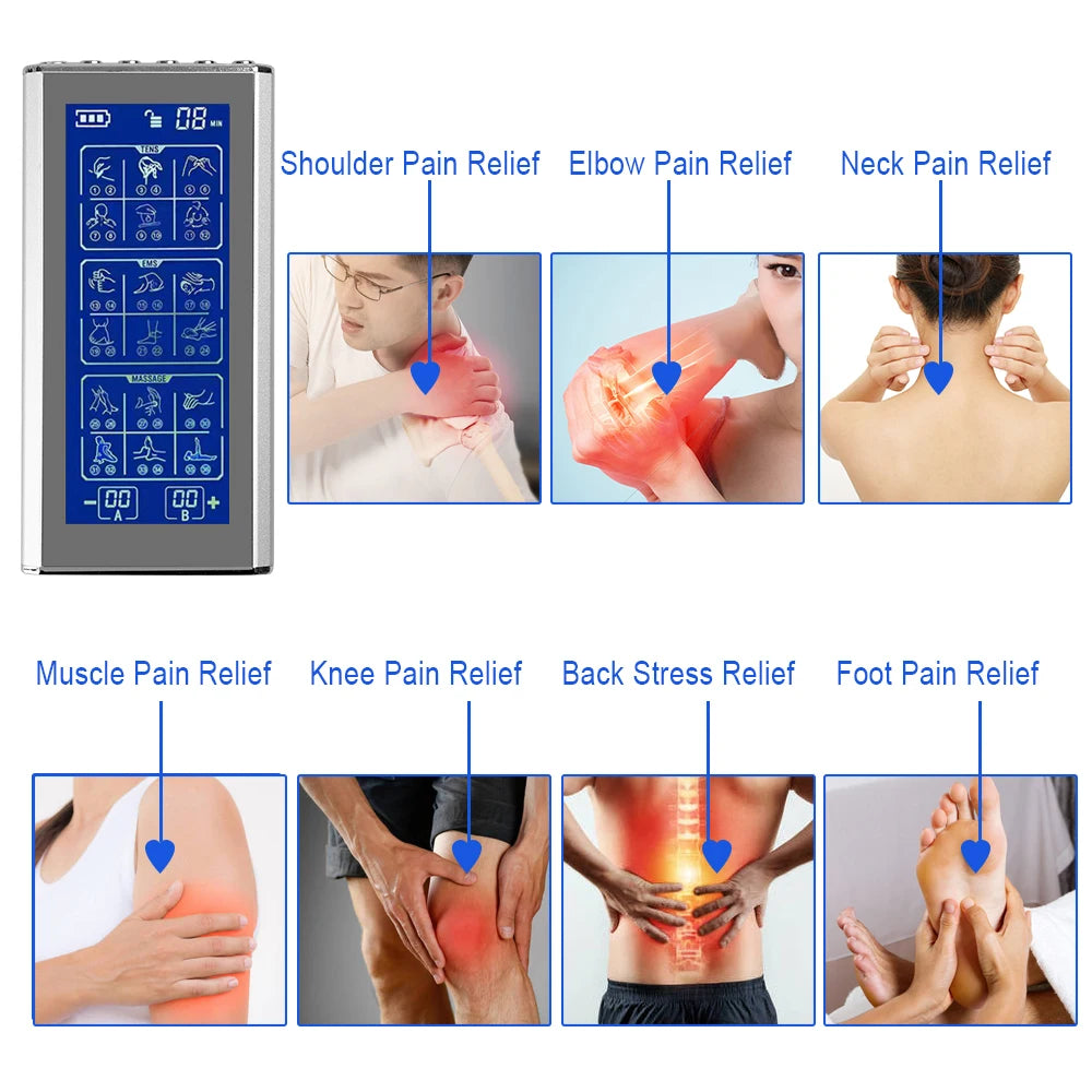36 Modes Tens Unit Machine with 4 Electrode Pads for Pain Relief Pulse Massage EMS Muscle Stimulator Pain Relief Massage Relax