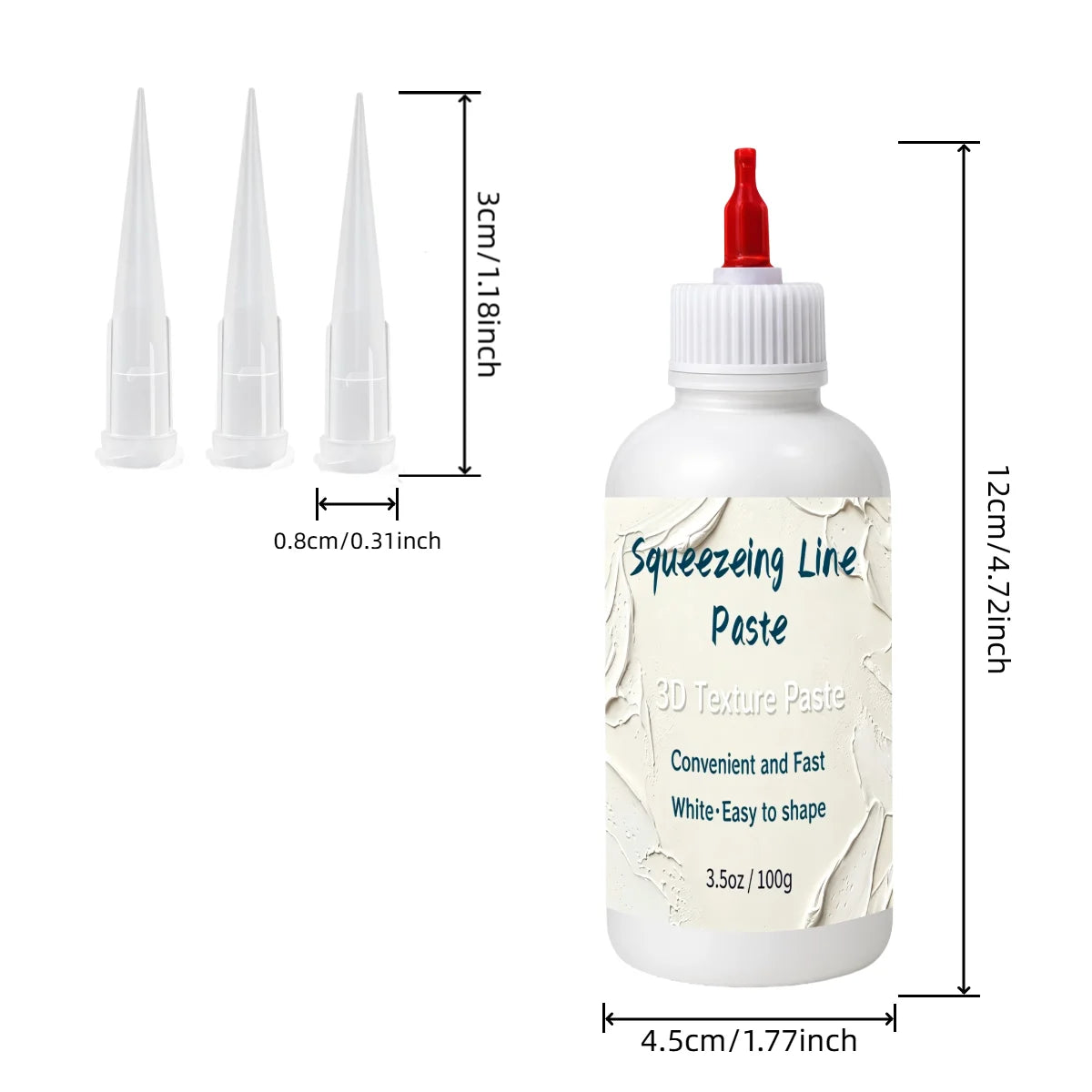 3D Texture Paste Extrusion Art Medium Essential DIY Painting Material For 3D Line Effects And Relief Carving