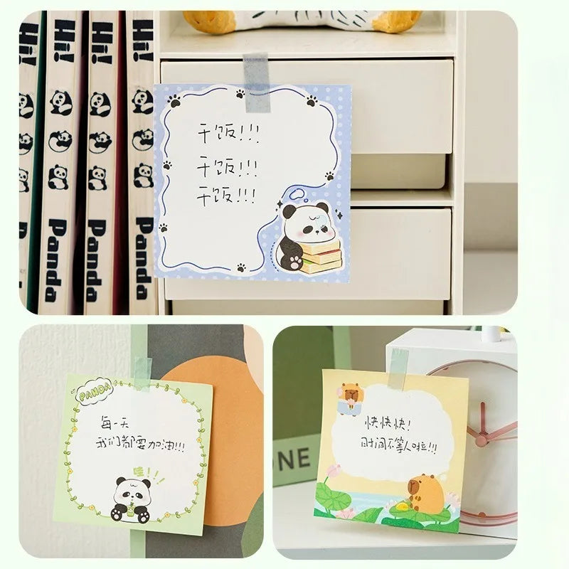 50 Sheets Kids Cartoon Posted It Paper Memo Sticky Panda Guinea Pig Notes Stickers Notebook Planner Stationery Message Sticker