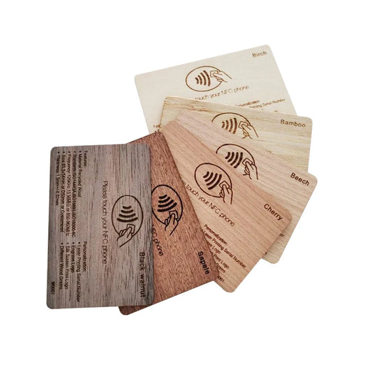 2/5/10Pcs Blank Walnut Business Card RFID Ultralight Card Smart NFC Card for DIY Arts Craft Project Laser Engraving Material
