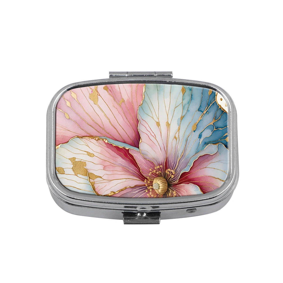 Stained Glass Metal Medicine Box Marbling Pill Packaging Health Products Moisture Resistant Storage Case Personalized Casket