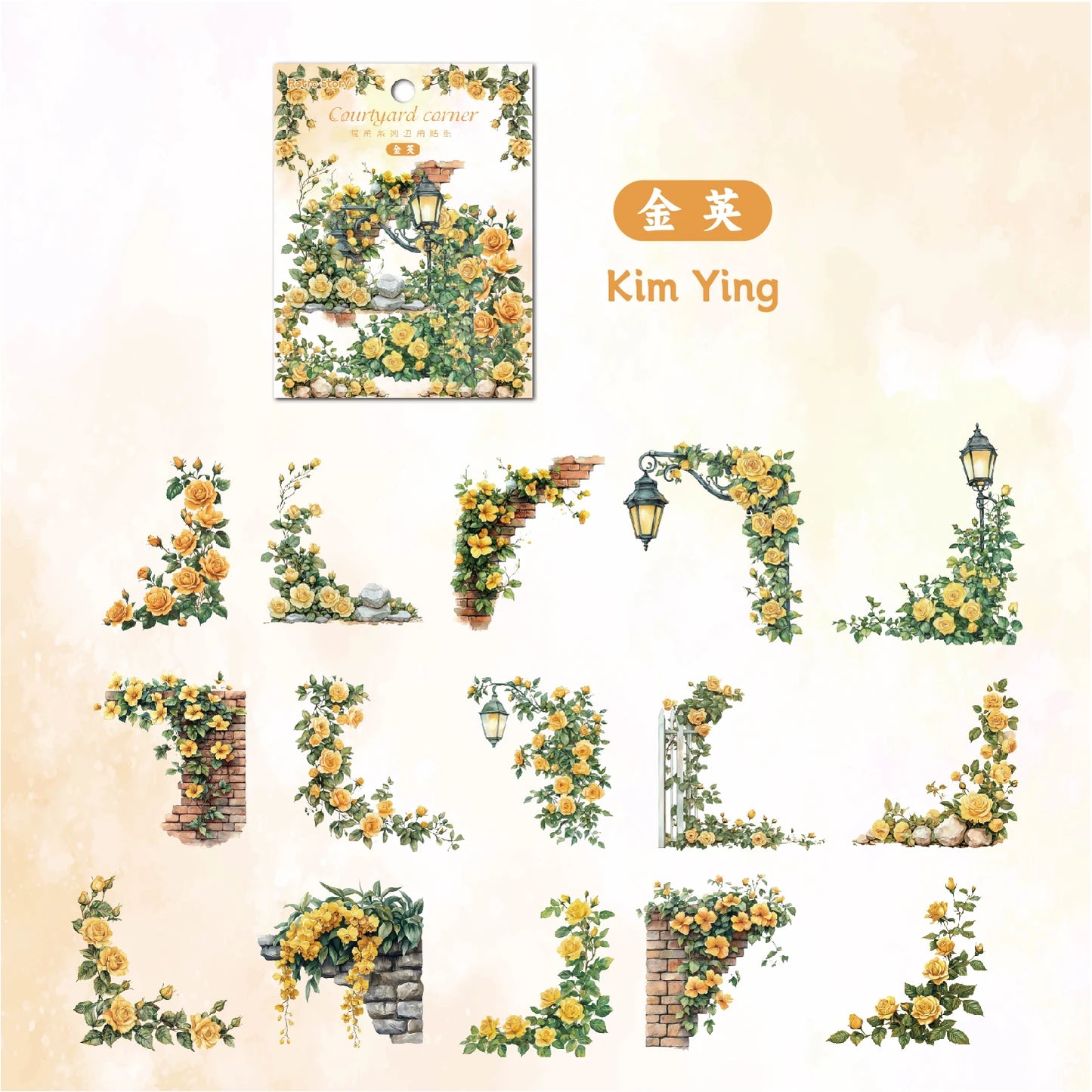 30 Pcs Flowers Corner Stickers PET sticker package DIY diary decoration sticker album scrapbooking Junk Journal