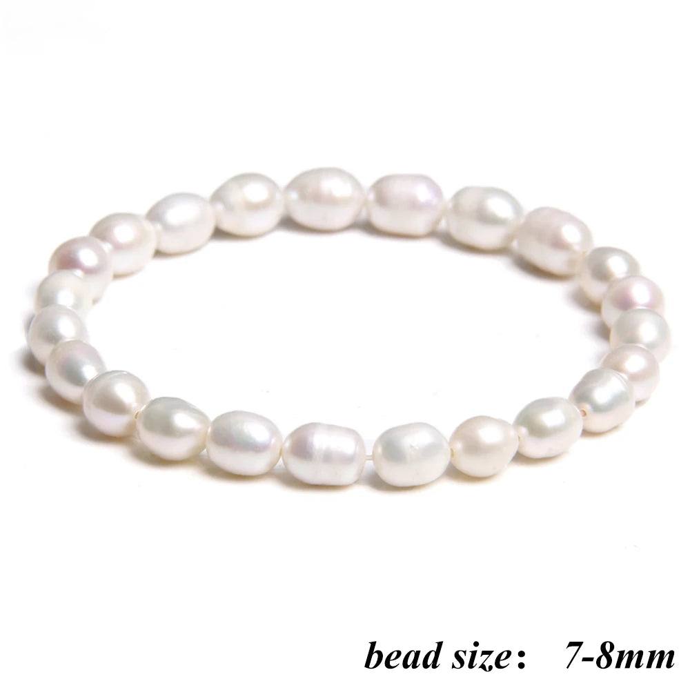2024 New Natural Freshwater Pearl Stretch Bracelet Elegant Retro Female Pearl Bracelet High Quality Jewelry Gift For Women
