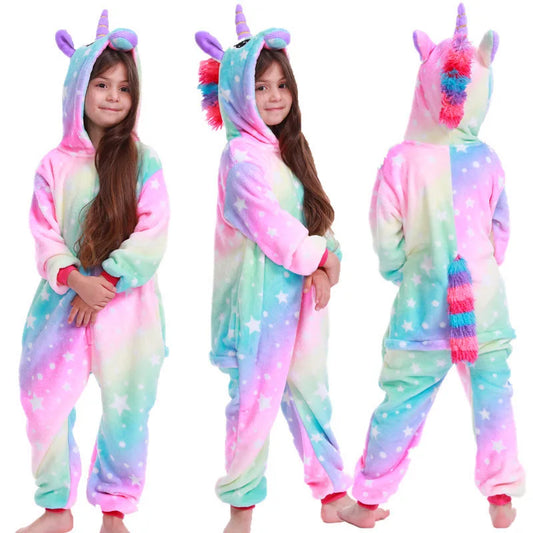 Kids Unicorn Onesie Costume – Hooded Kigurumi Pajamas in 8 Colors, Heights 95–145 cm