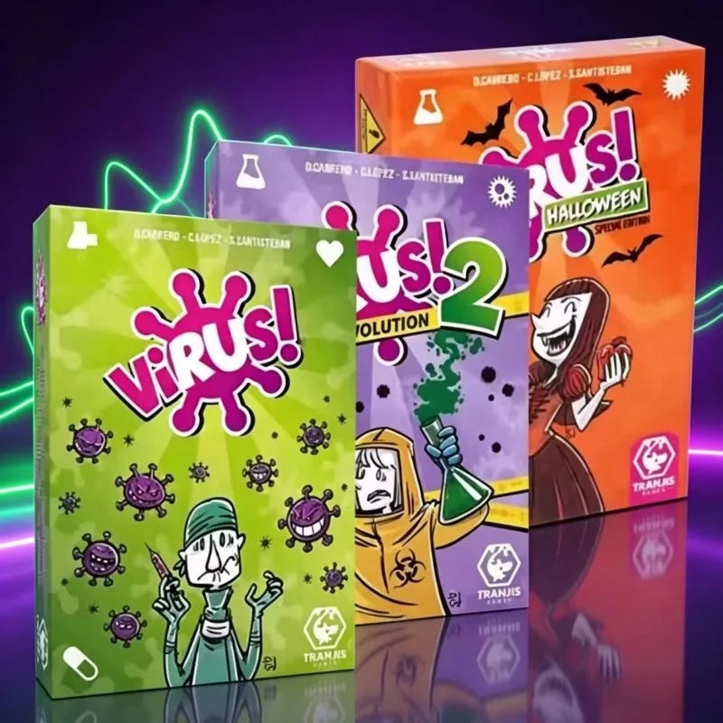 Family Strategy Card Game Set Virus Series 1&2 & Halloween Adult Party Board Game Youth Group Interactive Entertainment