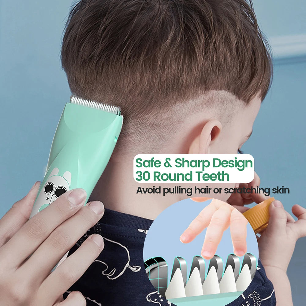 Baby Hair Clipper Quiet Electric Rechargeable Kids Trimmer for Children Grooming Shaver Haircut Machine Ceramic Blade Waterproof