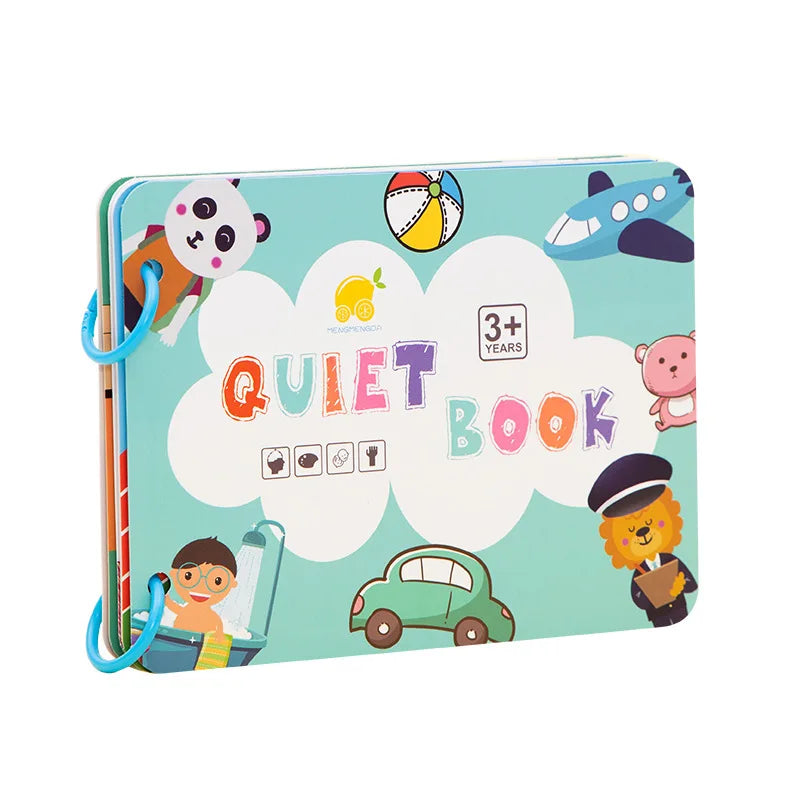 Quiet Book Educational Activity Toys Kids Repeatedly Busy Card Paste Matching Puzzle Books Cognition Baby Montessori Game