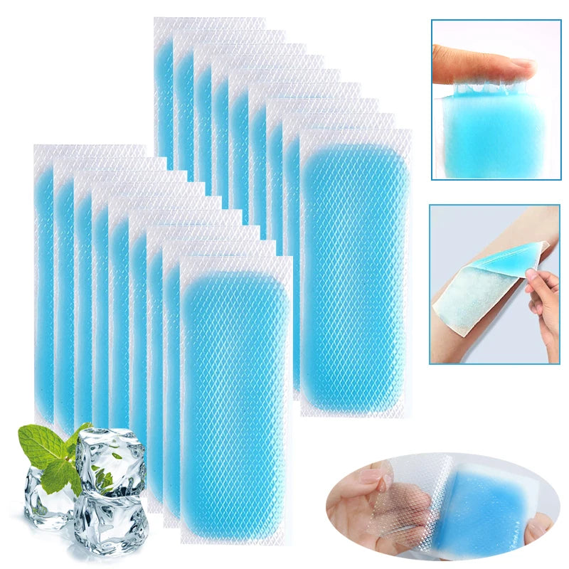 Summer Ice Cool Patch  Adults Hot Reducer Stickers Instant Relief Cooling Patch for Sports Travel Camping Hiking Walking