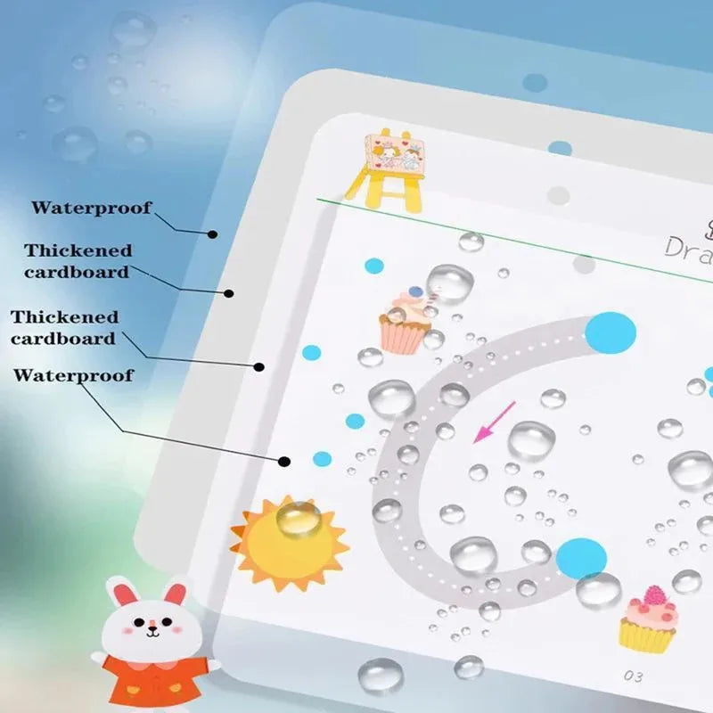 Reusable Magical Tracing Workbook - Pen Control Practice Book for Toddlers, Writing & Drawing Educational Toy