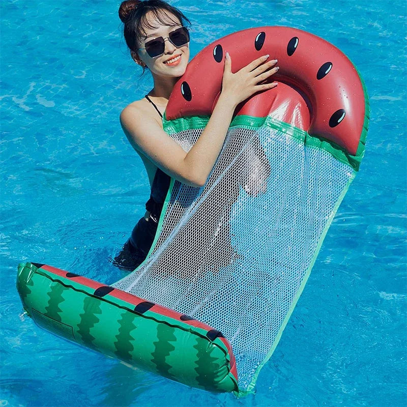 1Pcs PVC Summer Inflatable Foldable Floating Row Swimming Pool Water Hammock Air Mattresses Bed Beach Water Sports Lounger Chair