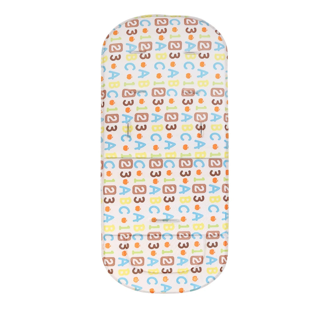 Stroller Cushion Summer Cartoon Seat Pad All-Season Universal Thin Pushchair Pad High Chair Seat Cushion With Back Support
